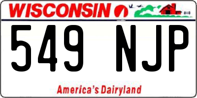 WI license plate 549NJP