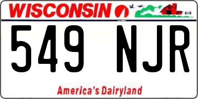 WI license plate 549NJR
