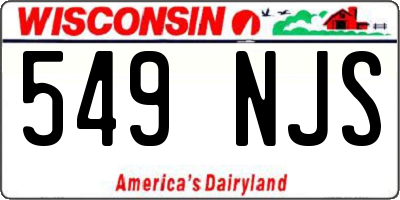 WI license plate 549NJS