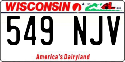 WI license plate 549NJV