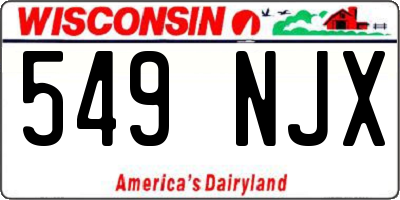 WI license plate 549NJX