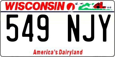 WI license plate 549NJY