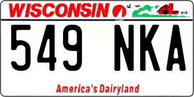 WI license plate 549NKA