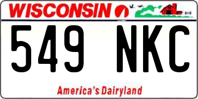 WI license plate 549NKC