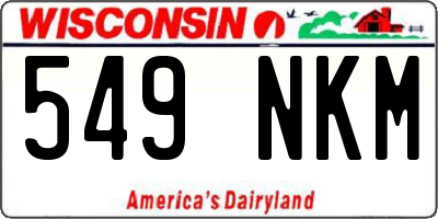 WI license plate 549NKM