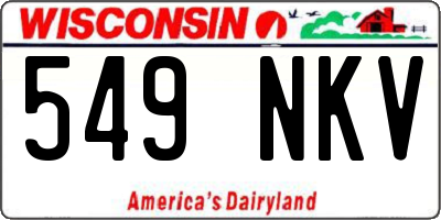 WI license plate 549NKV