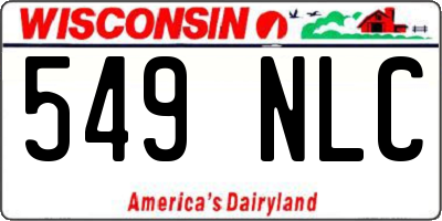 WI license plate 549NLC