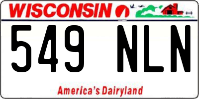 WI license plate 549NLN