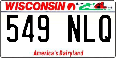 WI license plate 549NLQ