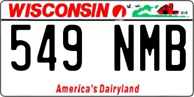 WI license plate 549NMB