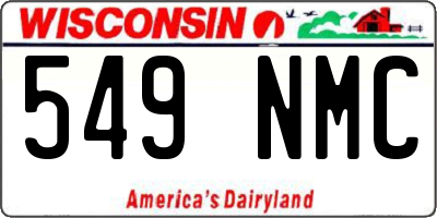 WI license plate 549NMC