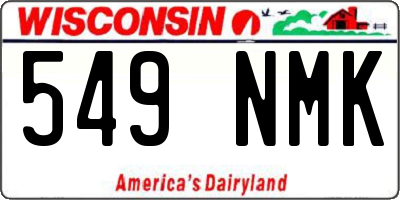 WI license plate 549NMK