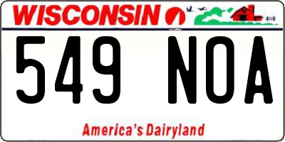 WI license plate 549NOA