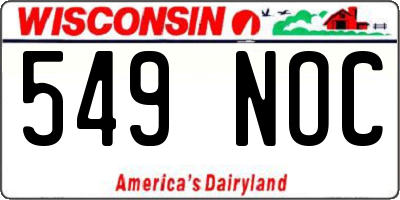 WI license plate 549NOC