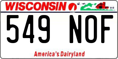 WI license plate 549NOF