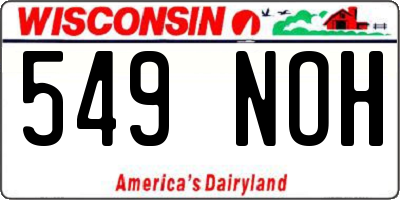 WI license plate 549NOH