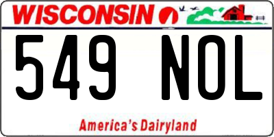 WI license plate 549NOL