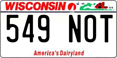 WI license plate 549NOT