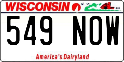 WI license plate 549NOW