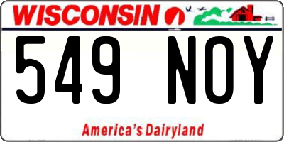 WI license plate 549NOY