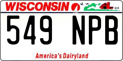 WI license plate 549NPB