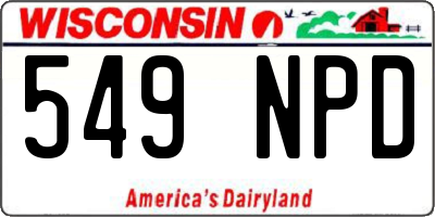 WI license plate 549NPD