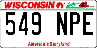 WI license plate 549NPE