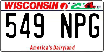 WI license plate 549NPG