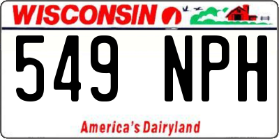 WI license plate 549NPH