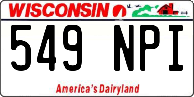 WI license plate 549NPI