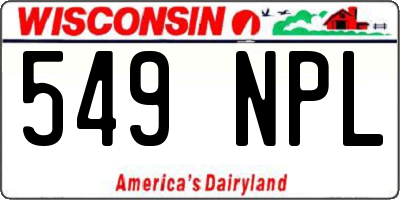 WI license plate 549NPL