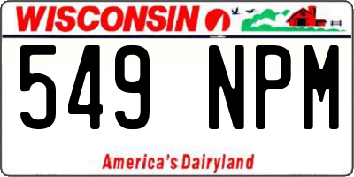 WI license plate 549NPM