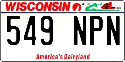 WI license plate 549NPN