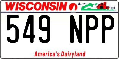 WI license plate 549NPP