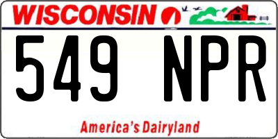 WI license plate 549NPR