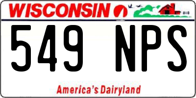 WI license plate 549NPS