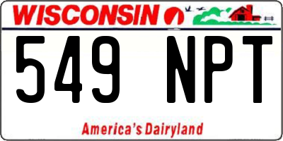 WI license plate 549NPT