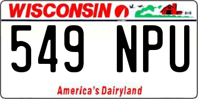 WI license plate 549NPU