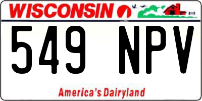 WI license plate 549NPV