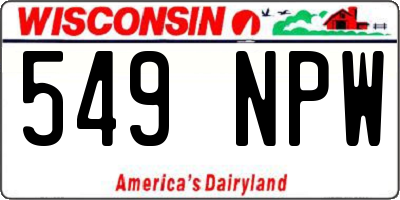 WI license plate 549NPW
