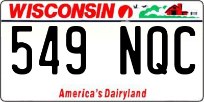 WI license plate 549NQC