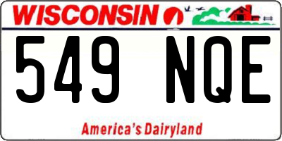 WI license plate 549NQE