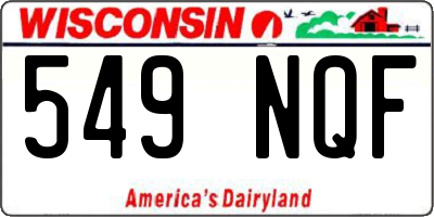 WI license plate 549NQF