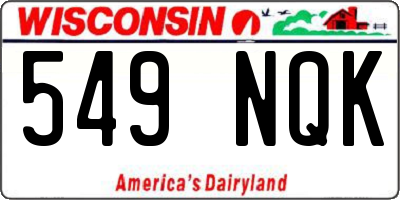WI license plate 549NQK