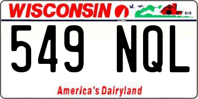 WI license plate 549NQL