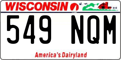 WI license plate 549NQM