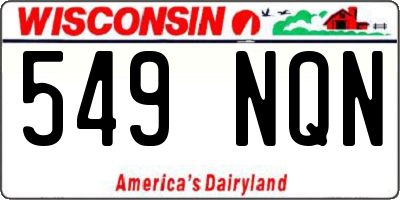 WI license plate 549NQN