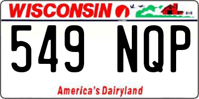 WI license plate 549NQP