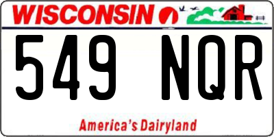 WI license plate 549NQR