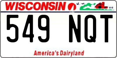 WI license plate 549NQT